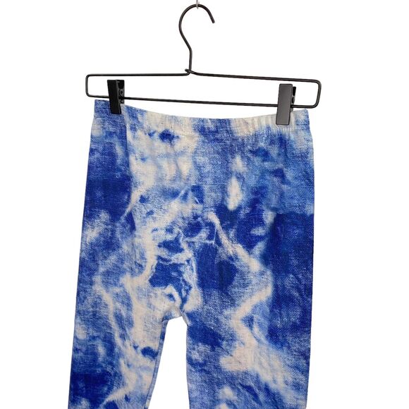 Base Layer Pants Womens L/XL Leggings Blue/Off-White Abstract Pattern 20” Inseam - Picture 4 of 9